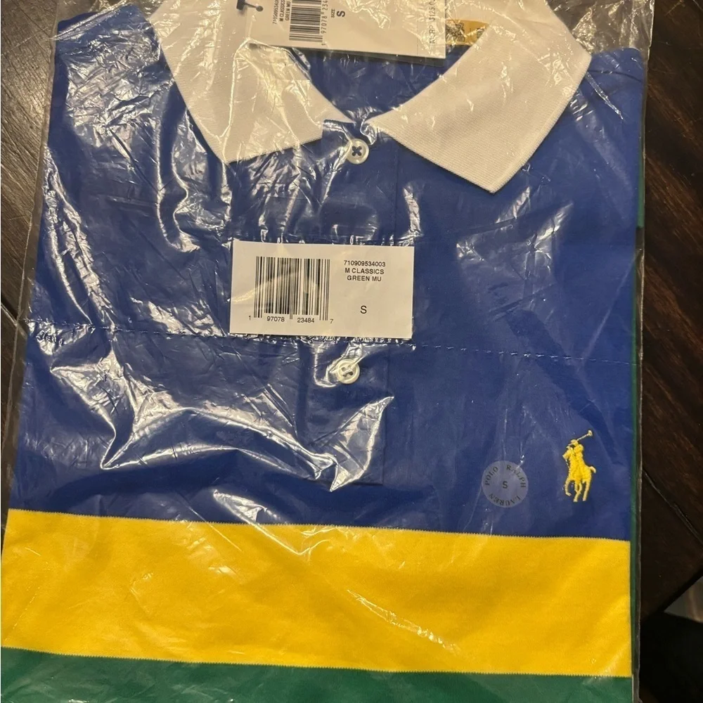 Classic Fit Colorblock Yellow Logo Embroidered Polo Polo Ralph Lauren NWT  small